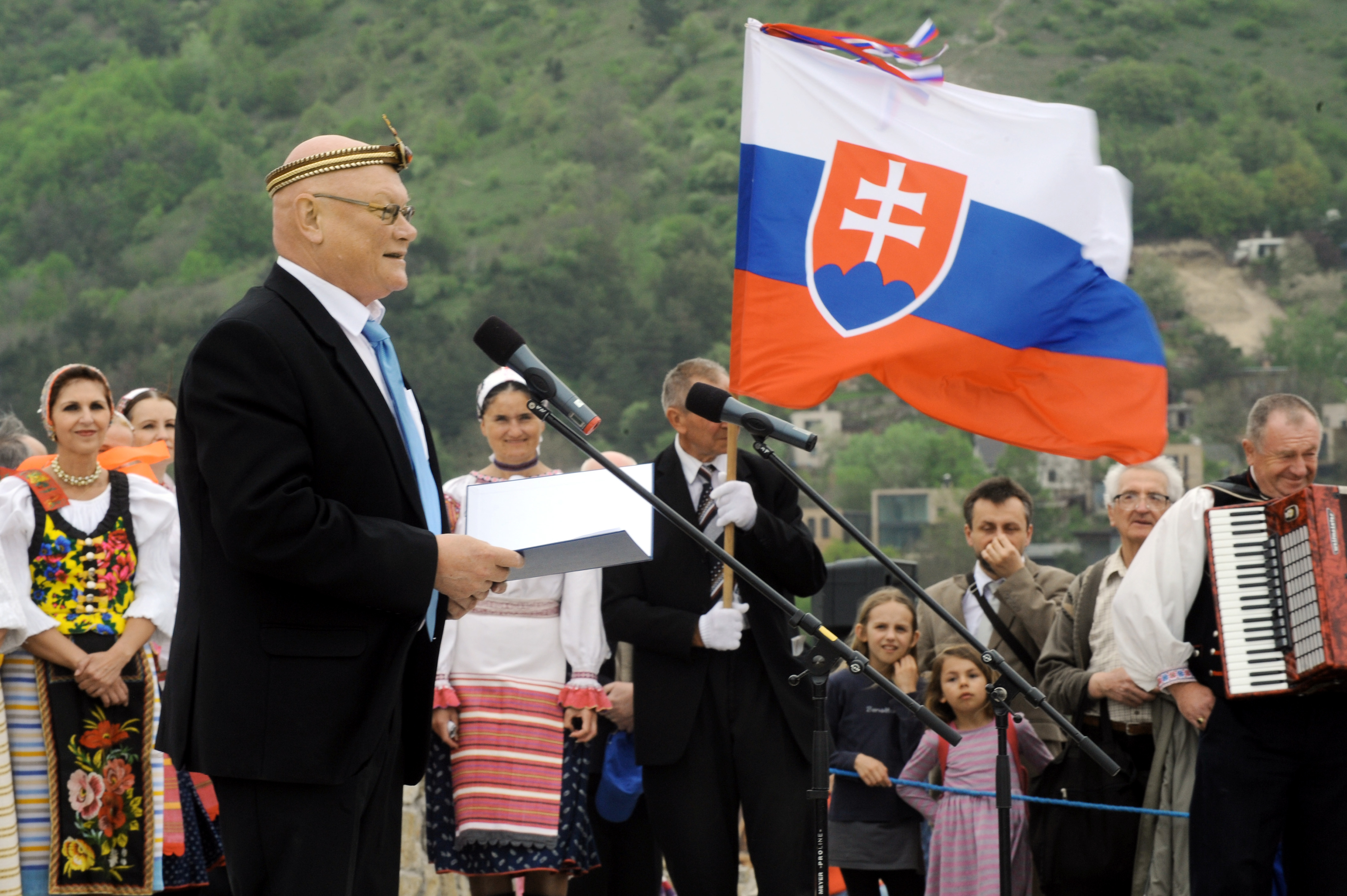 Súčasný predseda Matice slovenskej Marián Tkáč počas slávnosti na hrade Devín. (Foto: archív)